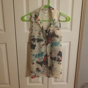 Floral button up tank top
